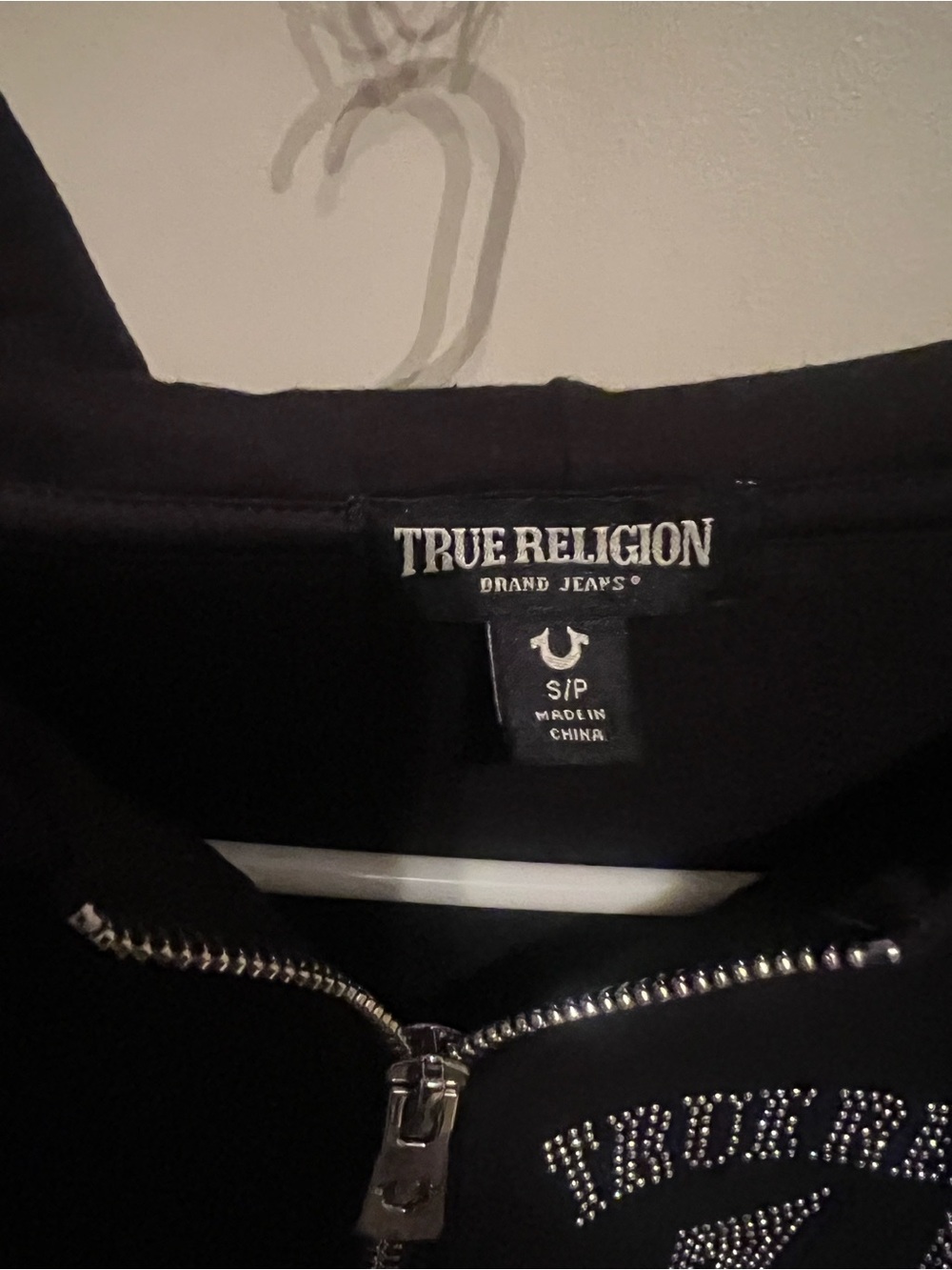 True Religion Black Rhinestone Logo Zip Hoodie & joggers - Picture 5 of 10